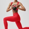Airlift High-Waist Alignment Leggings – Leuchtend Rot/Weiß