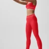 Airlift High-Waist Alignment Leggings – Leuchtend Rot/Weiß
