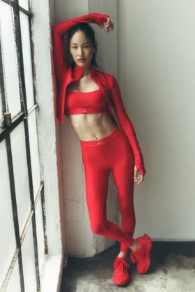 Airlift High-Waist Ignite 7/8-Leggings – Leuchtend Rot