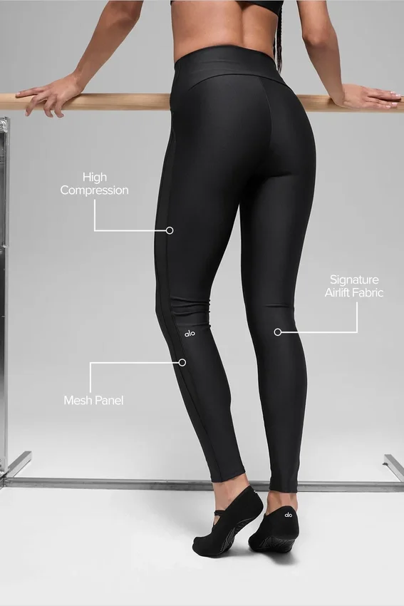 Airlift High-Waist Mesh Infatuation Leggings – Schwarz