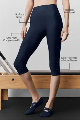Airlift High-Waist Sleek Capri – Marineblau