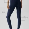 Airlift High-Waist Top-Notch Leggings – Marineblau