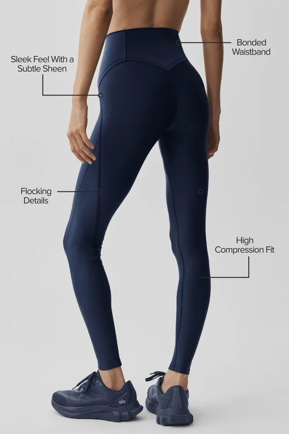 Airlift High-Waist Top-Notch Leggings – Marineblau