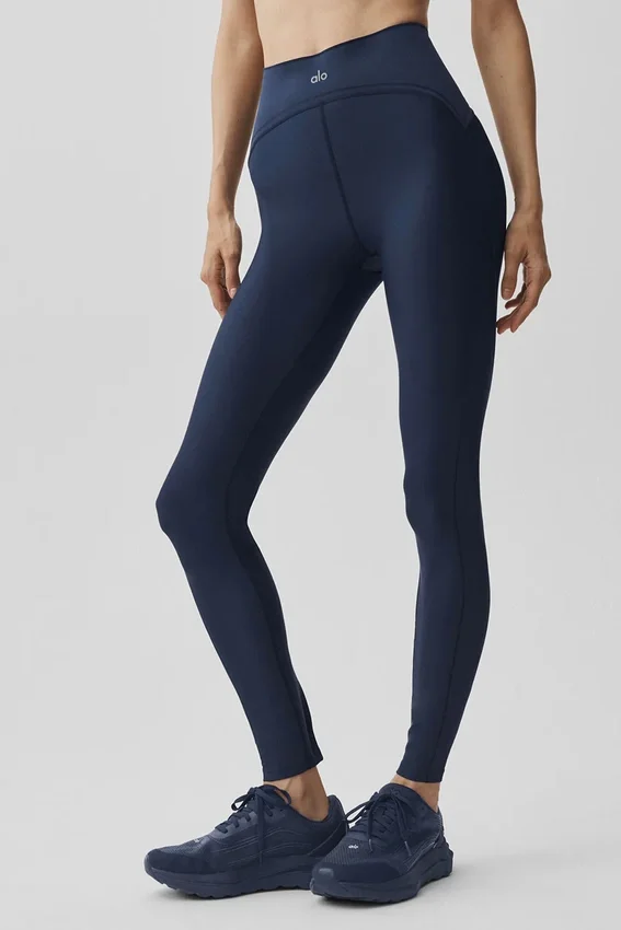 Airlift High-Waist Top-Notch Leggings – Marineblau