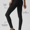 Airlift High-Waist Top-Notch Leggings – Schwarz