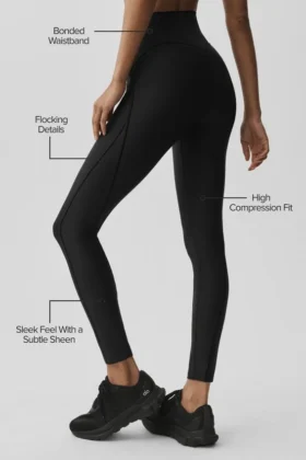 Airlift High-Waist Top-Notch Leggings – Schwarz