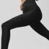 Airlift High-Waist Top-Notch Leggings – Schwarz
