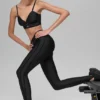 Airlift Love Language Stirrup-Leggings mit High-Waist-Taille – Schwarz