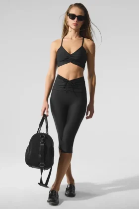 Airlift Mesh Divine Capri mit High-Waist – Schwarz