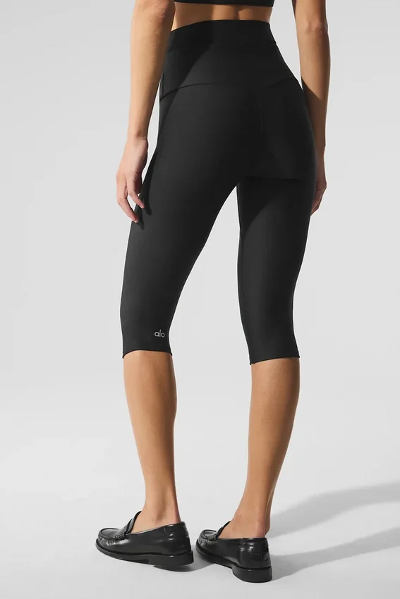Airlift Mesh Divine Capri mit High-Waist – Schwarz