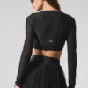 Airlift Mesh Divine Langarmshirt-BH – Schwarz