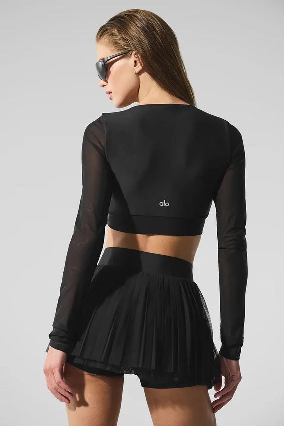 Airlift Mesh Divine Langarmshirt-BH – Schwarz