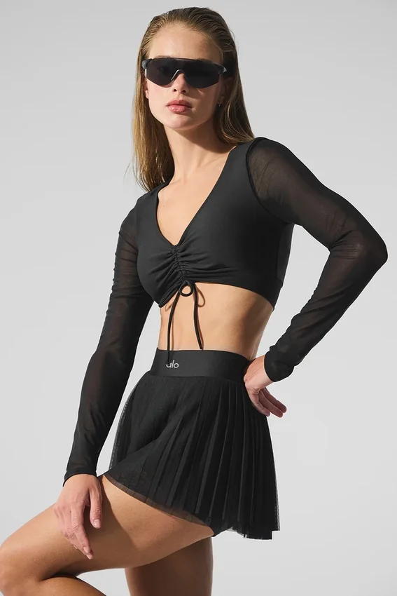 Airlift Mesh Divine Langarmshirt-BH – Schwarz