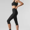 Airlift Mesh High-Waist Just Right Capri – Schwarz