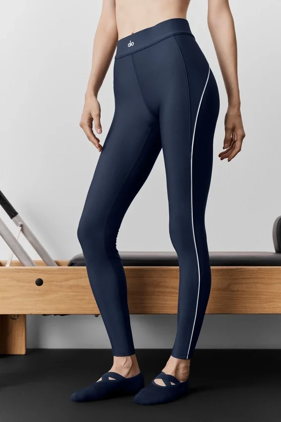Airlift Speedwork-Leggings mit hoher Taille und 7/8-Beinlänge – Navy