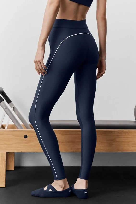 Airlift Speedwork-Leggings mit hoher Taille und 7/8-Beinlänge – Navy