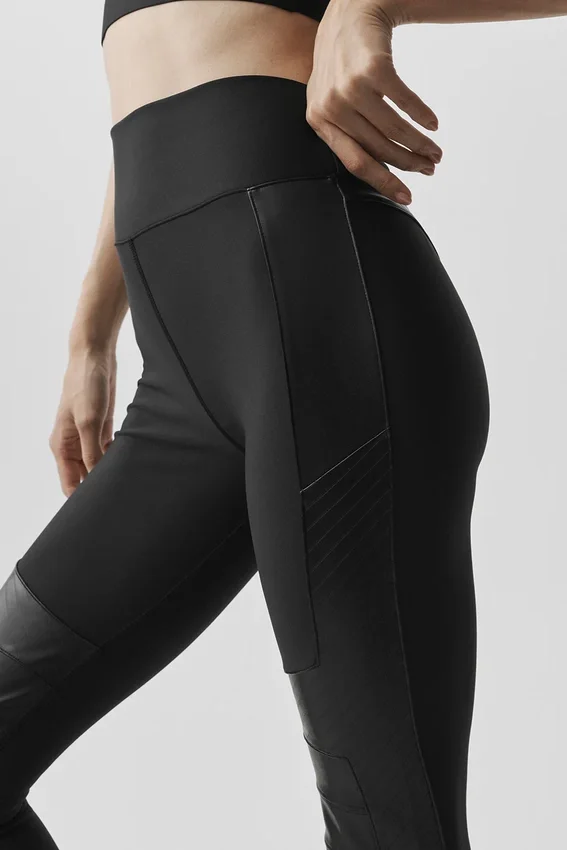 Airlift Winter Warm High-Waist Supermoto Leggings – Schwarz