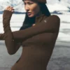Airlift Winter Warm Langarmshirt mit 1/4-Reißverschluss – Espresso