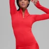 Airlift Winter Warm Langarmshirt mit 1/4-Reißverschluss – Leuchtend Rot