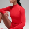 Airlift Winter Warm Langarmshirt mit 1/4-Reißverschluss – Leuchtend Rot