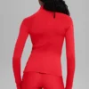 Airlift Winter Warm Langarmshirt mit 1/4-Reißverschluss – Leuchtend Rot