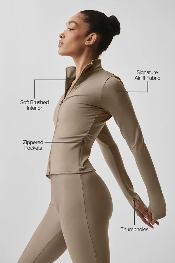 Airlift Winter Warm Radiant Jacke mit durchgehendem Reißverschluss – Gravel