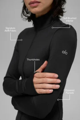 Airlift Winter Warm Radiant Jacke mit durchgehendem Reißverschluss – Schwarz