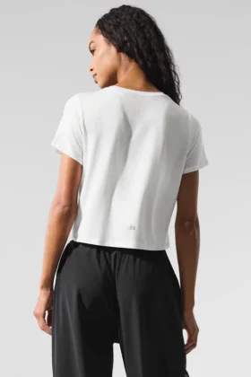 All Day Kurzarmshirt (kurz geschnitten) – Weiß
