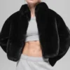 Allure-Jacke aus Kunstfell – Schwarz