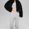 Allure-Jacke aus Kunstfell – Schwarz