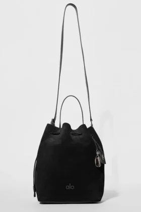 Alo Balance Bucket – Schwarzes Wildleder