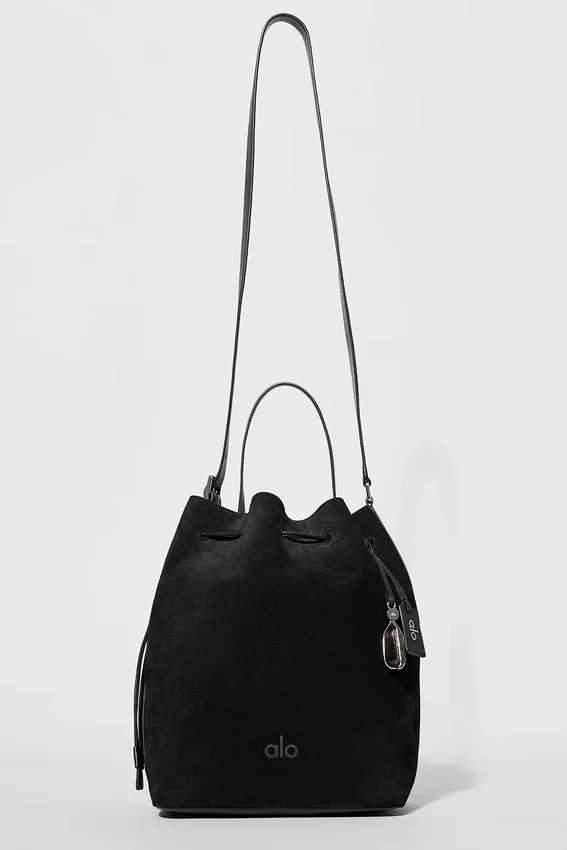 Alo Balance Bucket – Schwarzes Wildleder