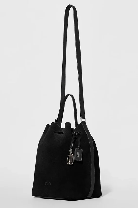 Alo Balance Bucket – Schwarzes Wildleder
