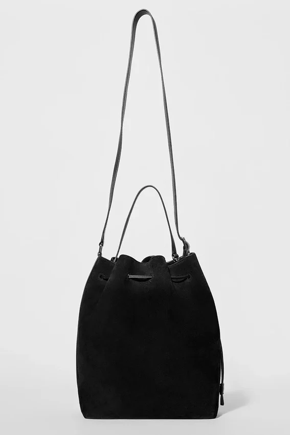 Alo Balance Bucket – Schwarzes Wildleder