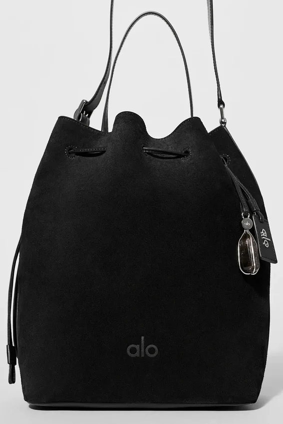 Alo Balance Bucket – Schwarzes Wildleder