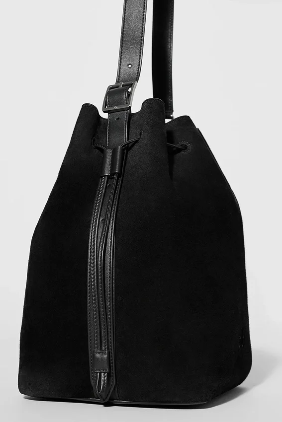 Alo Balance Bucket – Schwarzes Wildleder
