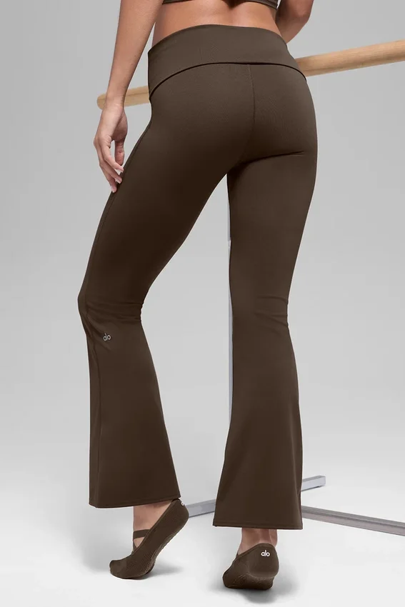 Alo Softsculpt 7/8 Foldover Flare Legging – Espresso