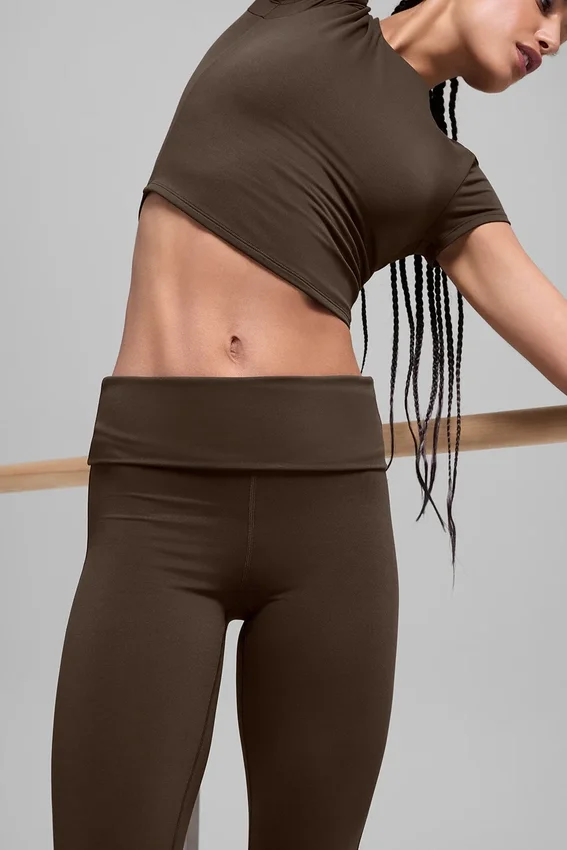 Alo Softsculpt 7/8 Foldover Flare Legging – Espresso