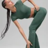 Alo Softsculpt 7/8-Foldover-Flare-Leggings – Clover Green