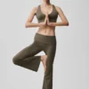 Alo Softsculpt 7/8-Foldover-Flare-Leggings – Olive Tree