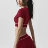 Alo Softsculpt Amp It up Kurzarm-BH – Summer Romance Red