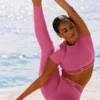 Alo Softsculpt Amp It up Kurzarmshirt-BH – Paradise Pink