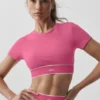 Alo Softsculpt Amp It up Kurzarmshirt-BH – Paradise Pink