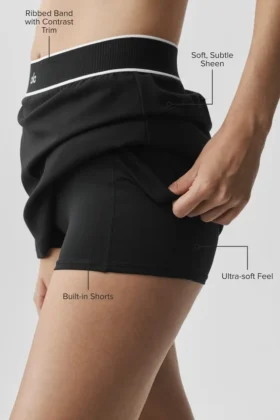 Alo Softsculpt „Amp It Up“ Tennisrock – Schwarz