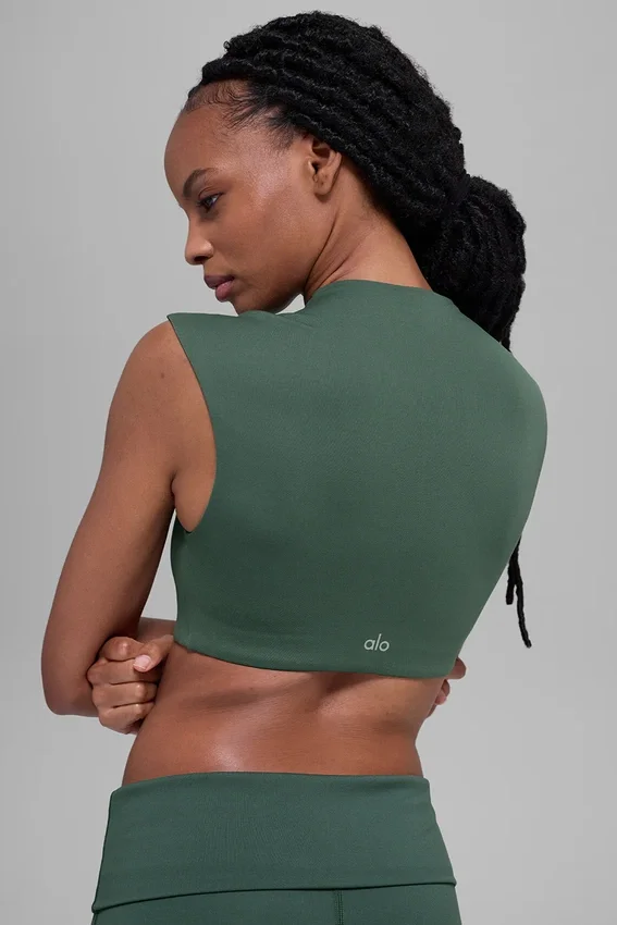 Alo Softsculpt Capped Out Kurzarmshirt – Clover Green