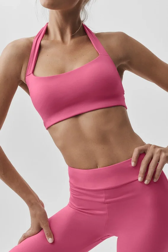 Alo Softsculpt „Feel the Heat“ Neckholder-BH – Paradise Pink