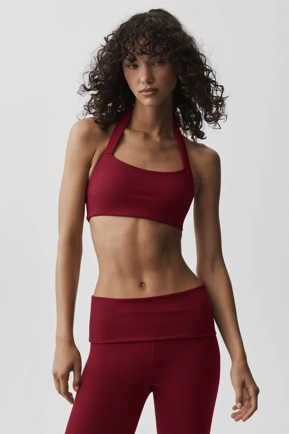 Alo Softsculpt „Feel the Heat“ Neckholder-BH – Summer Romance Red