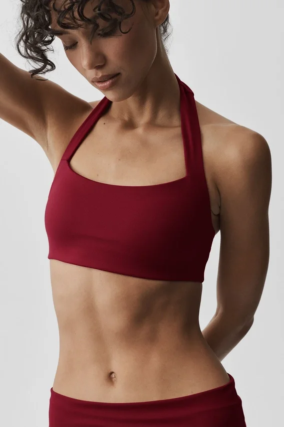 Alo Softsculpt „Feel the Heat“ Neckholder-BH – Summer Romance Red