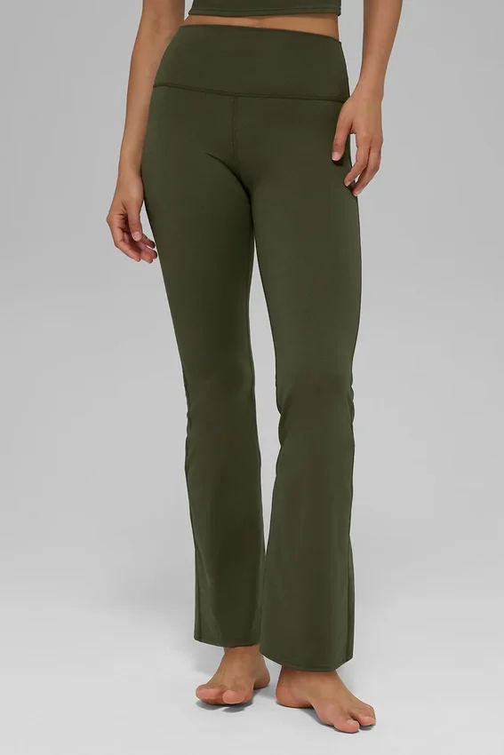 Alo Softsculpt High-Waist 7/8 Bootcut Leggings – Olivgrün
