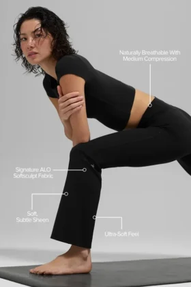 Alo Softsculpt High-Waist 7/8 Bootcut Leggings – Schwarz